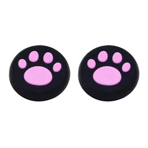 4'lü Pembe Sevimli Kedi Pati Silikon Koruyucu Kapak PS4 PS3 PS2 XBOX360 XBOXONE WIIU Oyun Kolu Joystick - 2