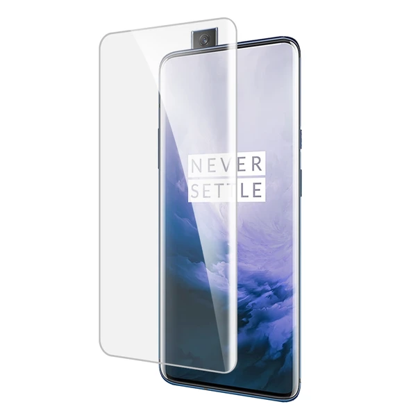OnePlus 7 Pro Uyumlu UV Sıvı Kavisli Tam Yapışkanlı Temperli Cam - 2