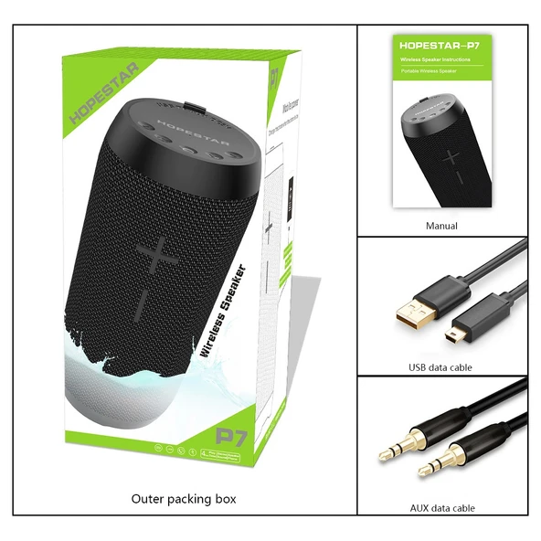 Hopestar P7 Mini Taşınabilir Tavşan Kablosuz Bluetooth Hoparlör Dahili Mikrofon Askeri Yeşil - 8