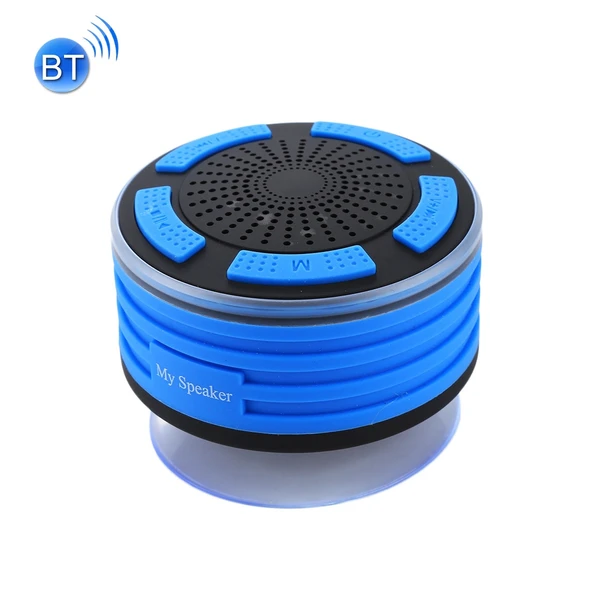 F013 Mini Taşınabilir IPX7 Su Geçirmez Bluetooth 4.0 Stereo Hoparlör Renkli LED Işık ve Vakumlu Tabanlı Mikrofonlu FM Radyo Destekli 10m Bluetooth Mesafesi