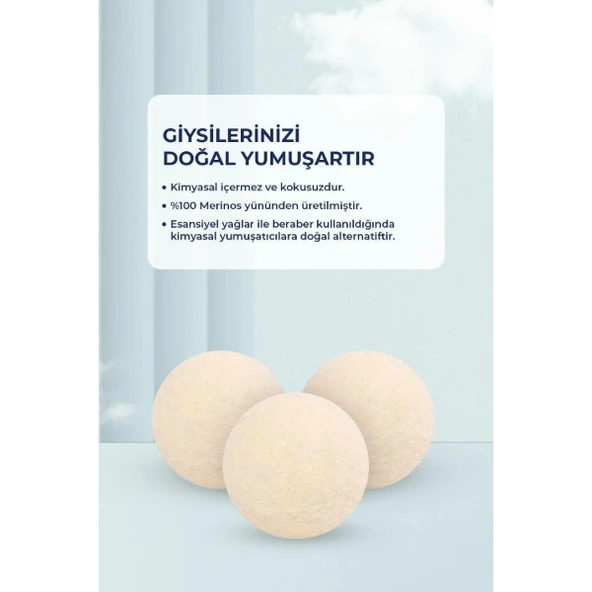 3'lü Yün Kurutma Topu Seti - Resim 4