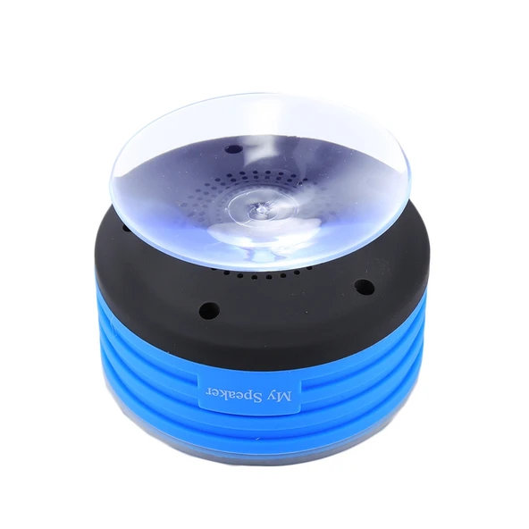 F013 Mini Taşınabilir IPX7 Su Geçirmez Bluetooth 4.0 Stereo Hoparlör Renkli LED Işık ve Vakumlu Tabanlı Mikrofonlu FM Radyo Destekli 10m Bluetooth Mesafesi - 3