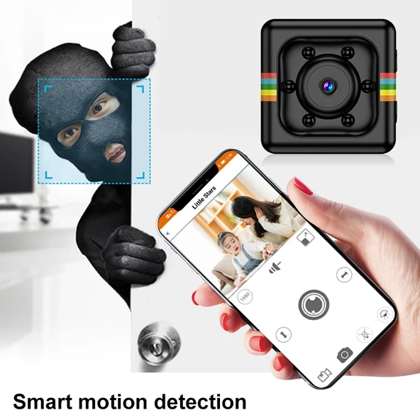 SQ11 Mini DV HD 1080P Spor Kamerası 6 LED Gece Görüşlü Siyah - 6