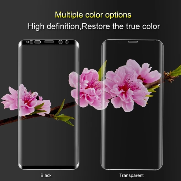 IMAK 9H 3D Kavisli Tam Ekran Temperli Cam Filmi Galaxy S9 Plus Şeffaf - 3