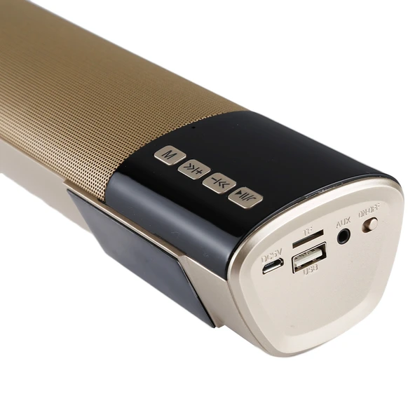 B28S Büyük Bluetooth V3.0 EDR Stereo Hoparlör LCD Ekranlı Dahili Mikrofonlu Eller Serbest Arama Destekli TF Kart ve AUX Girişli Altın Renk - 5