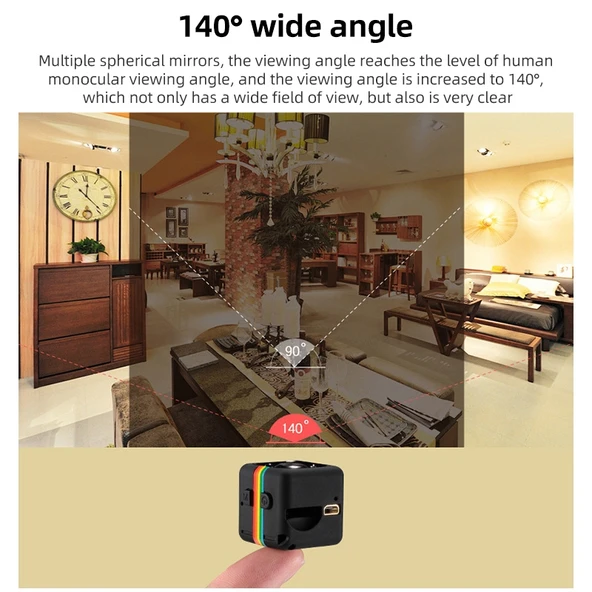 SQ11 Mini DV HD 1080P Spor Kamerası 6 LED Gece Görüşlü Siyah - 4