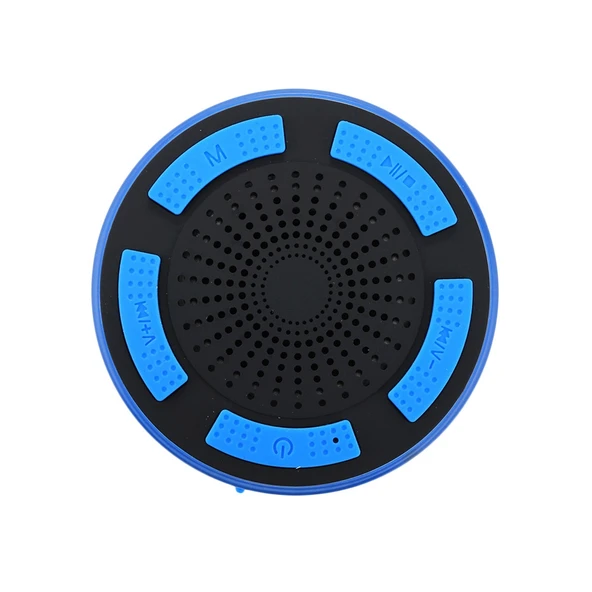 F013 Mini Taşınabilir IPX7 Su Geçirmez Bluetooth 4.0 Stereo Hoparlör Renkli LED Işık ve Vakumlu Tabanlı Mikrofonlu FM Radyo Destekli 10m Bluetooth Mesafesi - 4