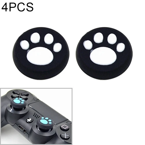 4'lü Beyaz Sevimli Kedi Pati Silikon Koruyucu Kapak PS4 PS3 PS2 Xbox360 XboxOne WiiU Oyun Kolu Joystick