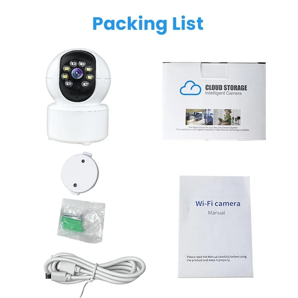 A10 Mini 360 Derece PTZ WiFi Güvenlik Kamerası Beyaz Gece Görüşlü Akıllı Ev IP Kamera Bebek Monitörü - 11