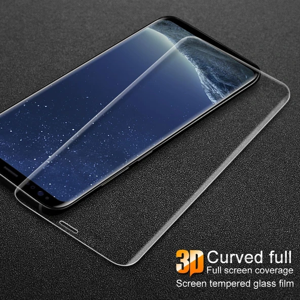 IMAK 9H 3D Kavisli Tam Ekran Temperli Cam Filmi Galaxy S9 Plus Şeffaf - 4