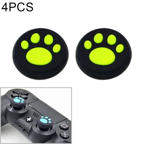 4'lü Yeşil Kedi Pati Silikon Koruyucu Kapak PS4 PS3 PS2 Xbox360 XboxOne WiiU Joystick