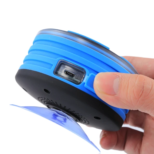 F013 Mini Taşınabilir IPX7 Su Geçirmez Bluetooth 4.0 Stereo Hoparlör Renkli LED Işık ve Vakumlu Tabanlı Mikrofonlu FM Radyo Destekli 10m Bluetooth Mesafesi - 5