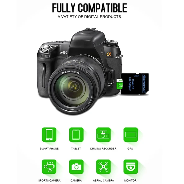 MICRODATA 32GB U1 Yeşil Beyaz TF Micro SD Hafıza Kartı - 5