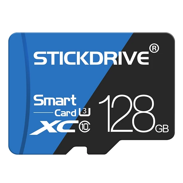 STICKDRIVE 128GB Yüksek Hızlı U3 Mavi Siyah Micro SD Hafıza Kartı