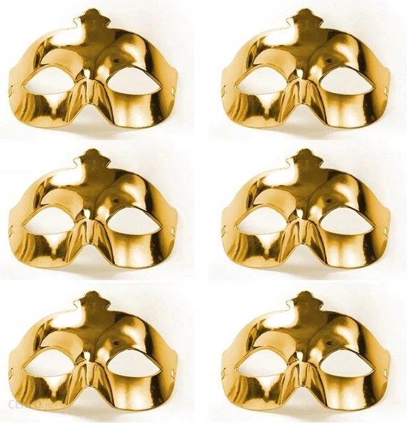 Altın Metalize Renk Düz Balo Parti Maskesi ürün görseli