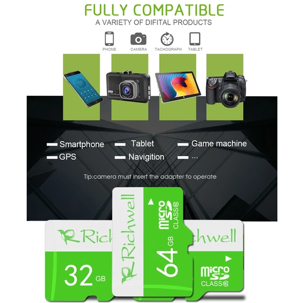 Richwell 32GB Hızlı Sınıf 10 Micro SD Hafıza Kartı - 7