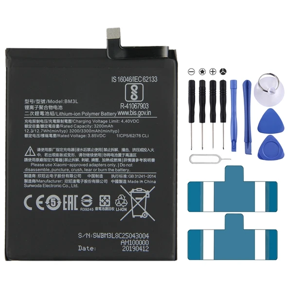 Xiaomi Mi 9 Uyumlu BM3L 3200mAh Li-Polimer Batarya