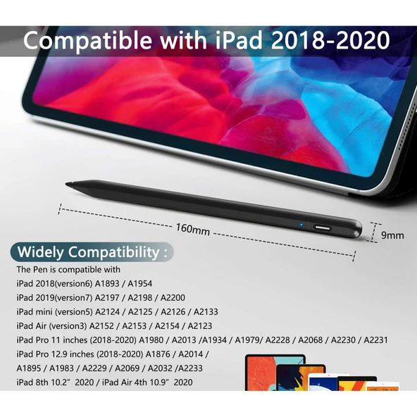 iPad için Beyaz Anti-Karışıklık Manyetik Kapasitif Stylus Kalem - 7