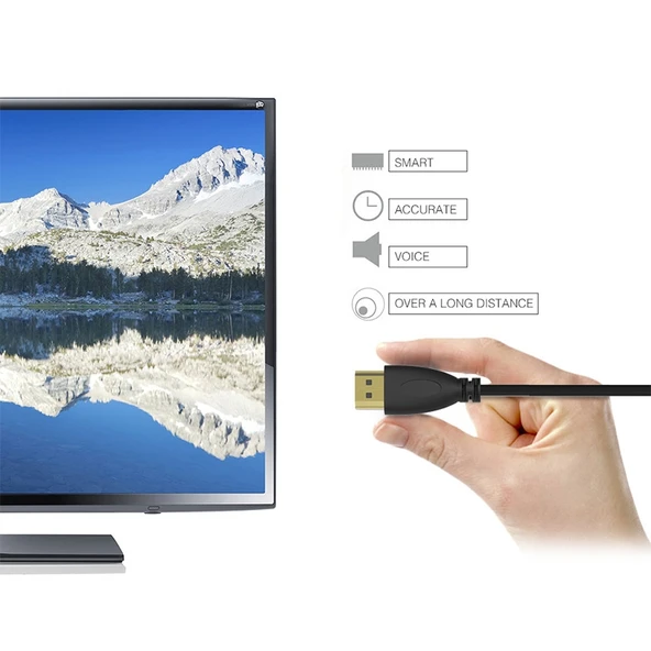 1.4 Versiyon Altın Kaplama Mikro HDMI Erkek to HDMI Erkek Spiral Kablo 60cm Uzatılabilir 2m 3D ve Ethernet Destekli - 6