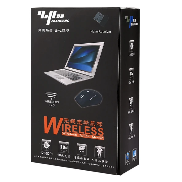 2.4GHz Kablosuz Optik Mouse USB Alıcılı Ayarlanabilir 1200 DPI Altın Renk - 6