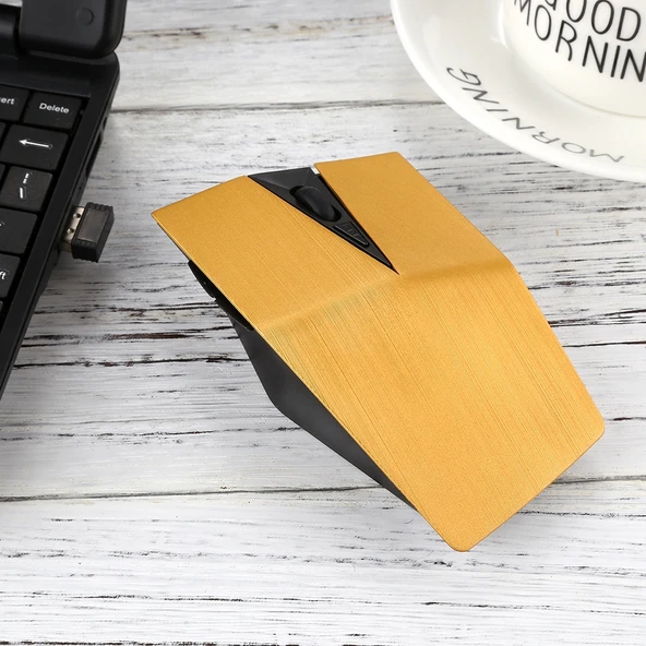 2.4GHz USB Alıcılı Ayarlanabilir 1200 DPI Kablosuz Optik Mouse Sarı - 7