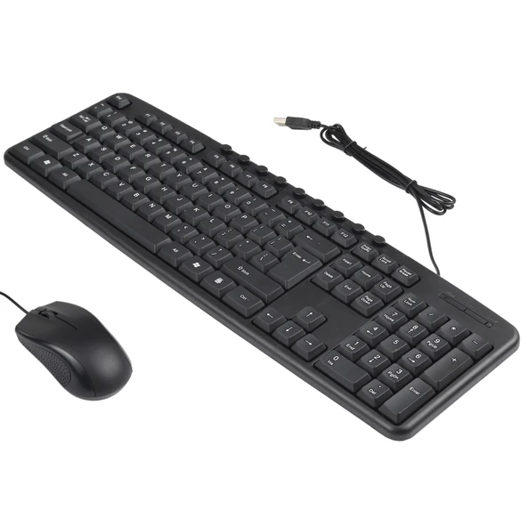 KB 8377 USB Kablolu Klavye Mouse Seti Siyah - 2