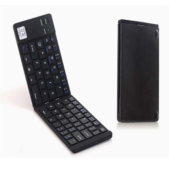F66 Katlanabilir Bluetooth Kablosuz 66 Tuşlu Klavye Siyah
