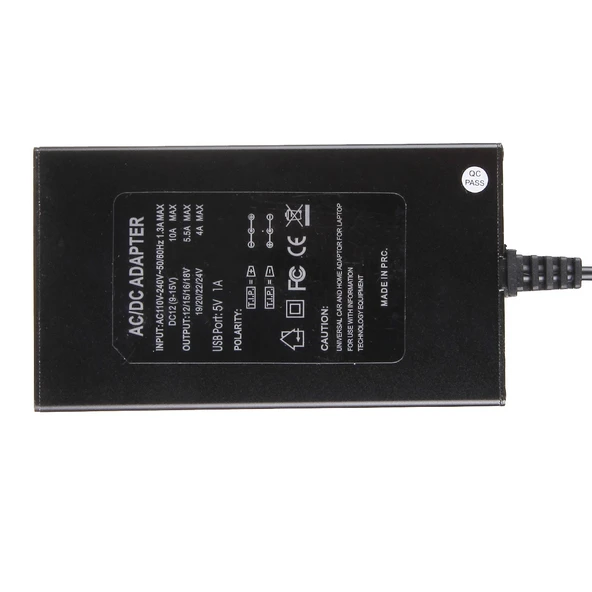 100W Evrensel Dizüstü Bilgisayar Şarj Cihazı US Prizli Araç Şarj Cihazı ve AC Adaptörlü Samsung Sony Asus Acer IBM HP DELL Uyumlu - 3