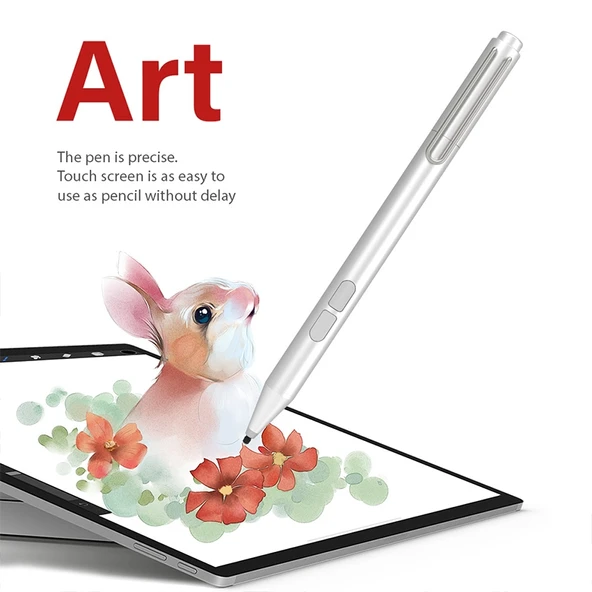 JD02 Kazara Dokunmayı Önleyici Stylus Kalem MicroSoft Surface Serisi Gri - 7