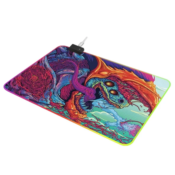 Bilgisayar Canavarı Desenli Aydınlatmalı Mouse Pad 90x30x04 cm - 3