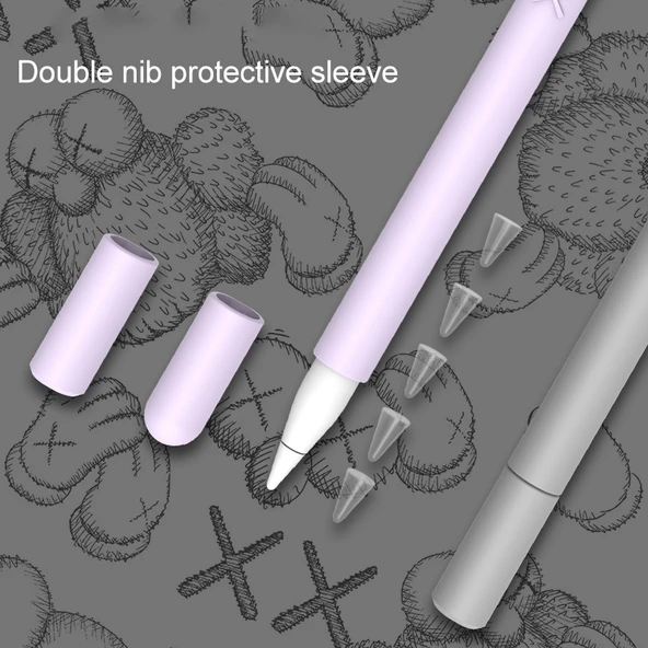 Apple Pencil 2 Orta Parmak Şeklinde Silikon Koruyucu Kılıf Yeşil - 9