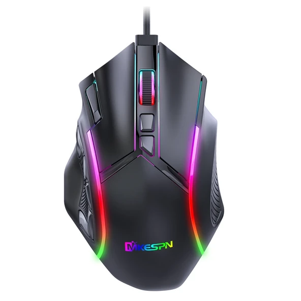 MKESPN X15 Kablolu RGB Aydınlatmalı 12800 DPI 12 Tuşlu Makro Oyuncu Mouse