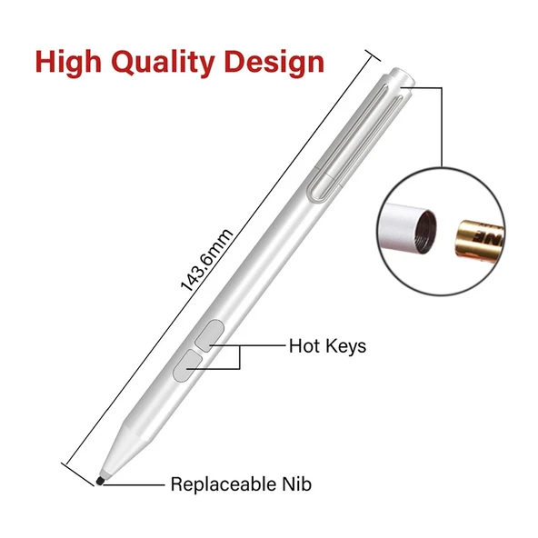 JD02 Kazara Dokunmayı Önleyici Stylus Kalem MicroSoft Surface Serisi Gri - 2