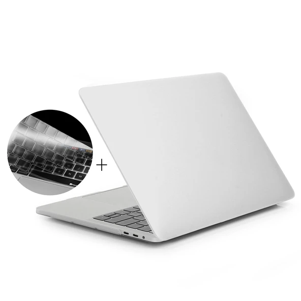 ENKAY Hat Prince 2si1 MacBook Pro 15.4 inç A1707 2016 Beyaz Mat Sert Kılıf ve İnce TPU Klavye Koruyucu