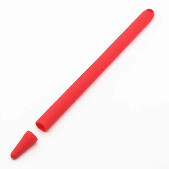 Apple Pencil 2 Uyumlu Silikon Kılıf Kırmızı Darbeye Dayanıklı - 2