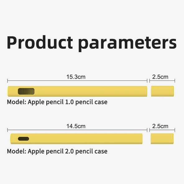 Apple Pencil 2 Üçgen Silikon Kalem Kılıfı Sarı - 3