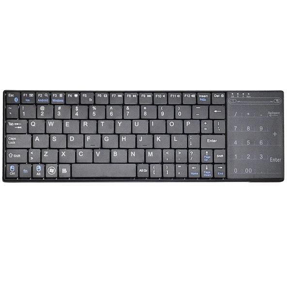 K07 ABS Kablosuz Şarjlı Bluetooth Dokunmatik Klavye Siyah - 2