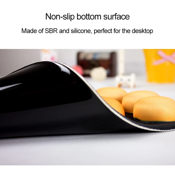Montian Kedi Pençesi Şekilli Yavaş Yumuşak Bilek Destekli Kaymaz Silikon Mouse Pad Siyah - 3