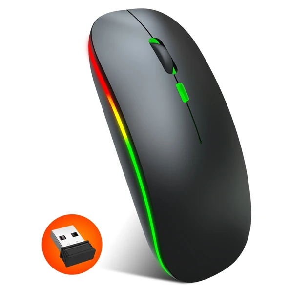 HXSJ M40 4 Tuşlu 2.4G Renkli Kablosuz Sessiz Mouse Siyah - 2