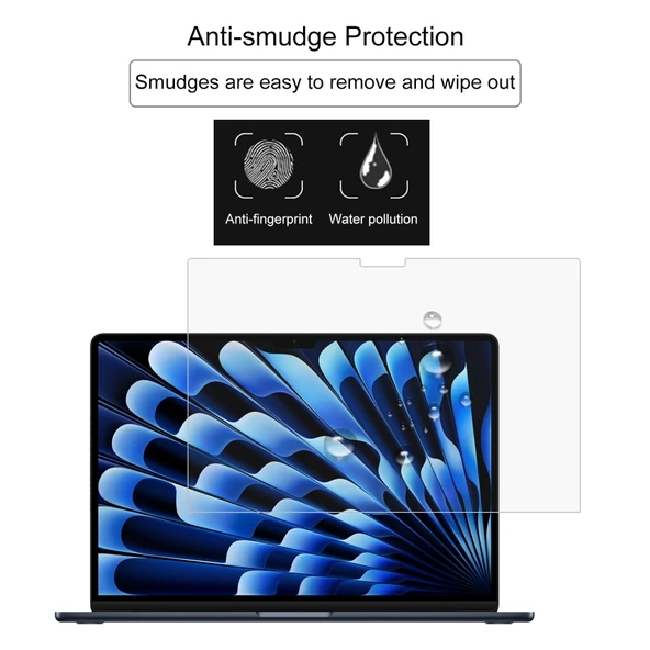 MacBook Air 15.3 inç A2941 2023 ve Air 15 M3 2024 A3114 Uyumlu 026mm 9H Sertlik Patlamaya Dayanıklı Temperli Cam Ekran Koruyucu - 4
