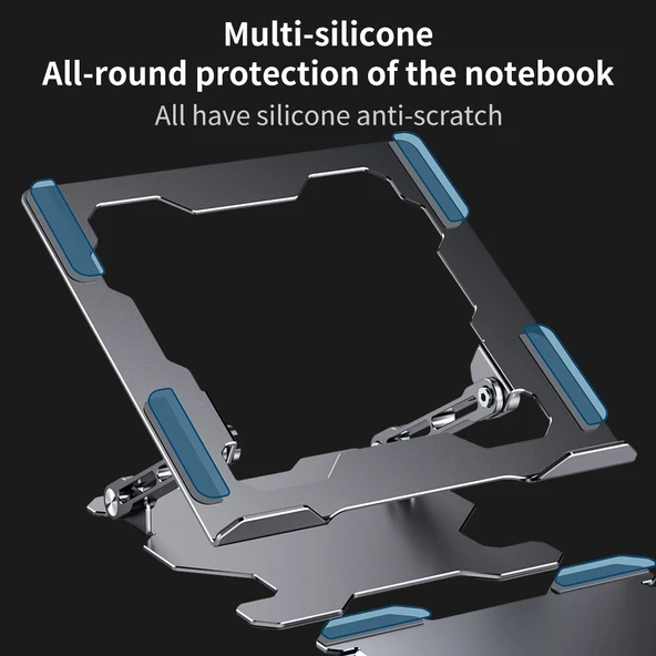 RJUST HZ09 Mekanik Yükseklik Ayarlı Laptop Standı Gri - 5