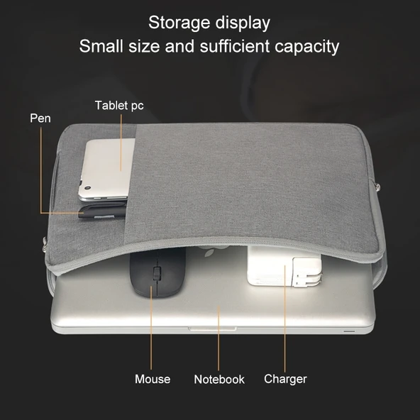POFOKO C210 15-16 inç Siyah Denim İş Laptop Kılıfı - 7