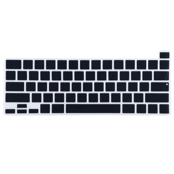 Toz Geçirmez Siyah Silikon MacBook Pro 16 inç A2141 ve 13.3 inç A2251 A2289 A2338 Klavye Koruyucu Film - 3