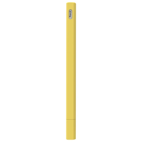 Apple Pencil 2 Üçgen Silikon Kalem Kılıfı Sarı