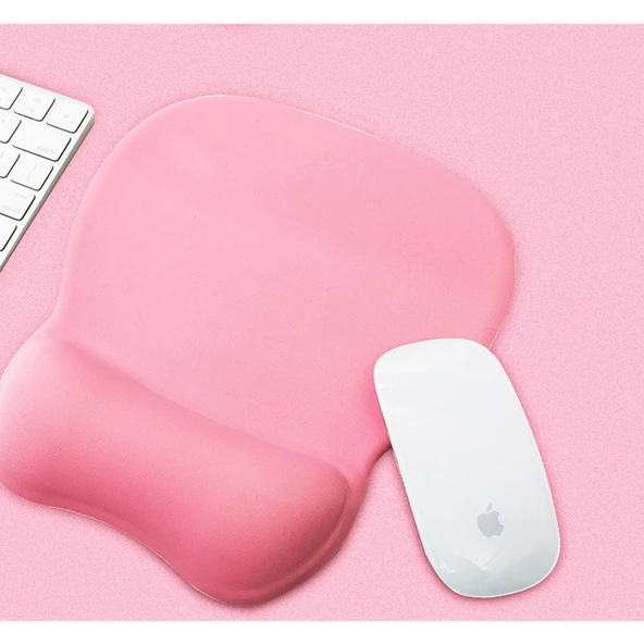 Montian MF-01 Oval Yavaş Geri Tepmeli Hafızalı Pamuklu Yumuşak Bilek Destekli Mouse Pad Pembe - 7