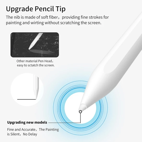 1.7mm Süper İnce Uçlu Dokunmatik Ekran Stylus Kalem Kazara Dokunmayı Önleyici - 8