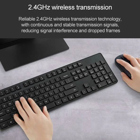 Orijinal Xiaomi 2.4GHz Kablosuz Klavye ve Mouse Seti Siyah - 9