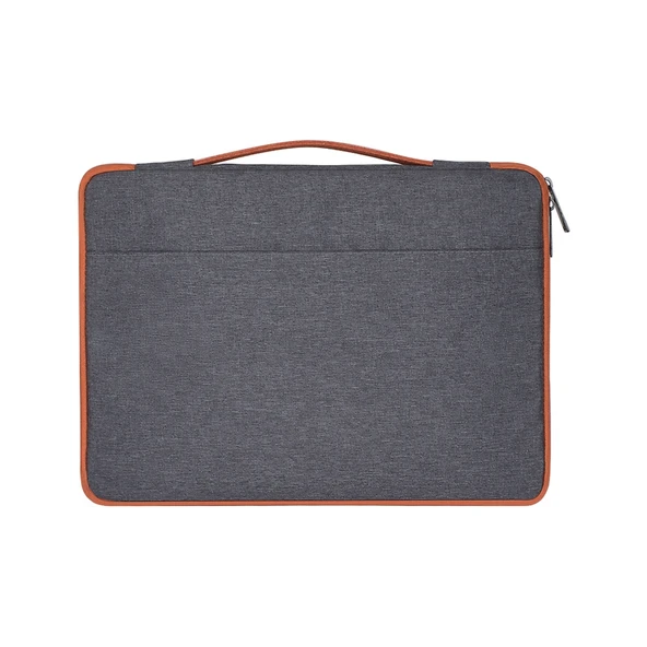 15.6 Inç Gri Polyester Naylon Laptop Çantası Macbook Samsung Lenovo Xiaomi Sony Dell Asus Hp Uyumlu - 2