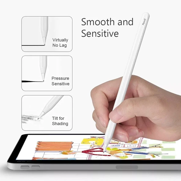 Apple Pencil 1 ve 2 Uyumlu M2 Kısa Metal Uç Beyaz - 4