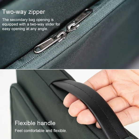 POFOKO E550 15 6 inç Su Geçirmez Polyester Siyah Taşınabilir Laptop Çantası - 5